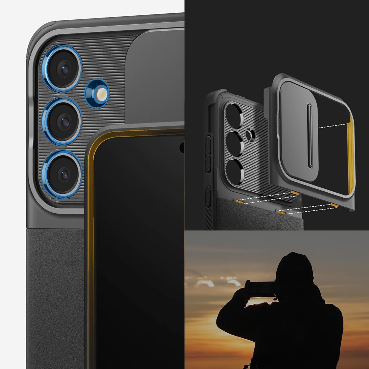 Etui z osłoną obiektywów Spigen Optik Armor do Galaxy S24 FE, czarne